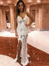 Sexy Ivory Mermaid Spaghetti Straps Lace Prom Dress LBQ0630